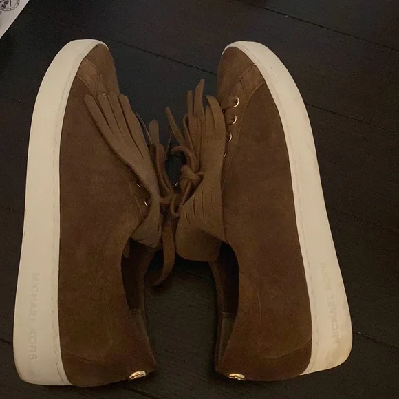 MICHAEL KORS SUEDE BROWN SNEAKERS SZ 10 - Picture 7 of 8